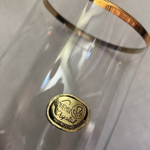 1980 Bohemian Crysalex Geneva old Fashion Gold Rim Whiskey High Ball Glasses. - Picture 5 of 16